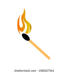 Matchstick icon vector in simple design template