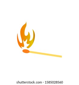 Matchstick icon vector in simple design template