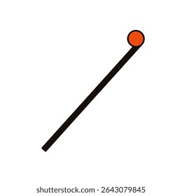 Matchstick ignites burning bright on white backdrop drawing