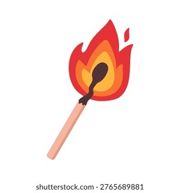 Matchstick Igniting A Captivating Flame in Vector Illustration Style