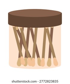 Matchstick Jar Storage Container Cartoon