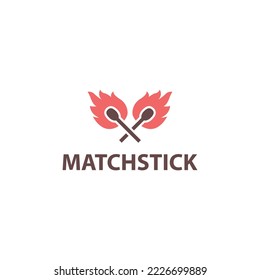 Matchstick logo vintages design simple