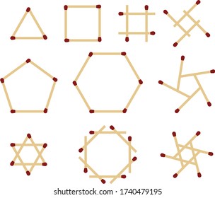 Matchstick Pattern Icon Vector Illustration