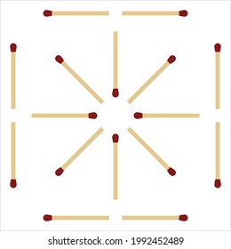 Matchstick Pattern Icon, Wooden Stick Coated With Ignitable Material On The Tip And Used For Starting A Fire Vector Art Illustration