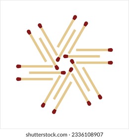 Matchstick Pattern Icon, Wooden Stick Coated With Ignitable Material On The Tip And Used For Starting A Fire Vector Art Illustration