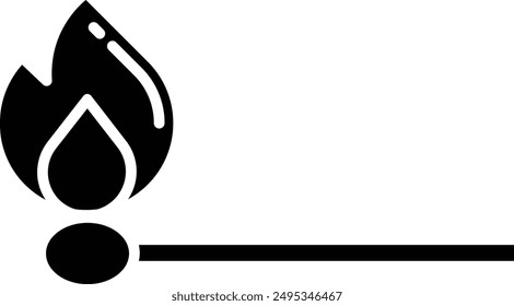 Matchstick solid glyph vector illustration