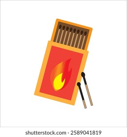 Matchstick vector, burning lighter icon