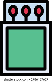 matchstick vector flat color icon