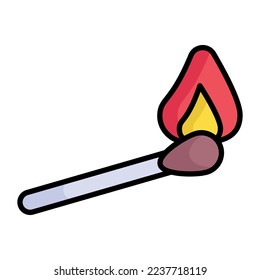 Matchstick vector icon isolated on white background