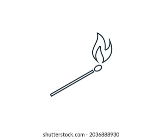 Matchstick, Wooden Lighter Icon Design Template Elements