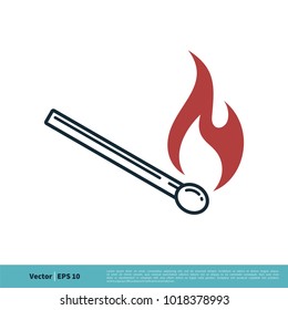 Matchstick, Wooden Lighter Icon Vector Logo Template Illustration Design. Vector EPS 10.