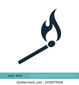 Matchstick, Wooden Lighter Icon Vector Logo Template Illustration Design. Vector EPS 10.