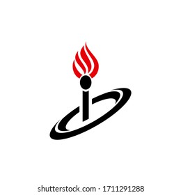 Matchstick  Wooden Lighter Icon Vector Logo Template Illustration Design. Vector