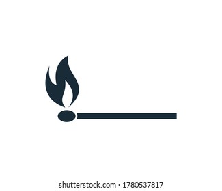 Matchstick, Wooden Lighter Icon Vector Logo Template Illustration Design