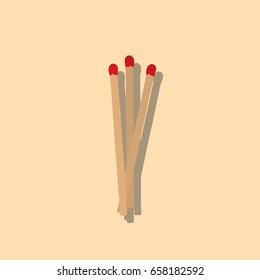 Matchsticks icon, vector illustration design. Camp objects collection.