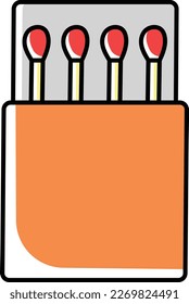 matchsticks vector color omission icon design, Camping and outdoor symbol, extreme sports equipment sign, Wildlife and Expedition illustration, opened Matchbox concept
