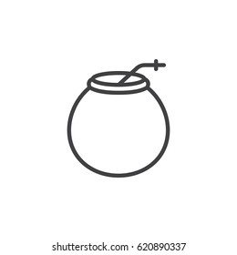 Mate beverage line icon, outline vector sign, linear style pictogram isolated on white. Symbol, logo illustration. Editable stroke. Pixel perfect