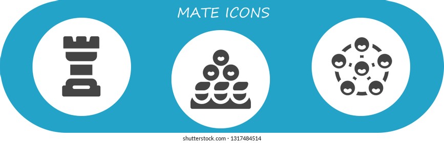 mate icon set. 3 filled mate icons.  Collection Of - Chess, Friends