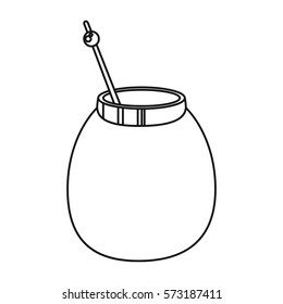 mate tea calabash herb thin line