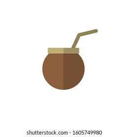 mate tea flat icon, vector illustration