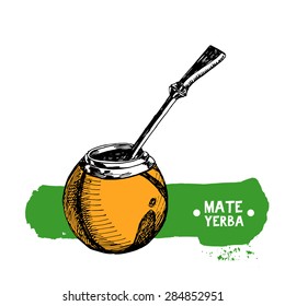 Mate tea illustration