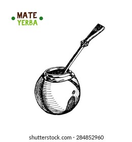 Mate tea illustration