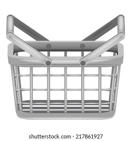 matellic basket in front view isolated on white vector illustration