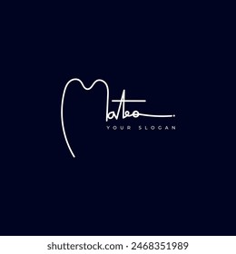 Mateo name signature logo vector design