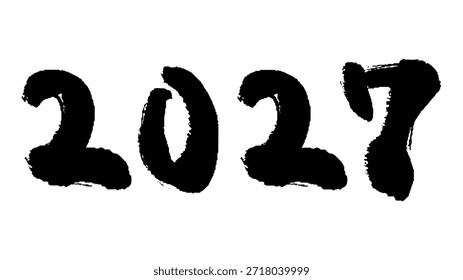 Material of the 2027 lettering written with a brush stroke