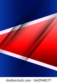 Material background, lines, geometric shapes. Blue and red colors.