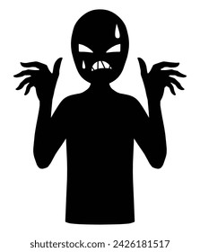 Material of a black silhouette of a confused villain image