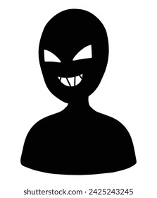 Material of a black silhouette of a villain image