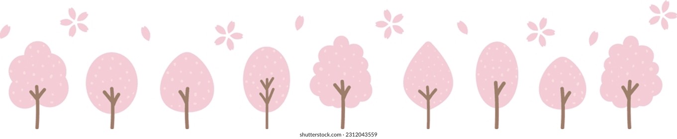 Material of Blossoming Cherry Blossom Trees - Shutterstock ID 2312043559