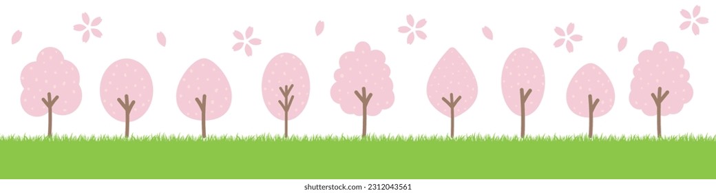 Material of Blossoming Cherry Blossom Trees - Shutterstock ID 2312043561