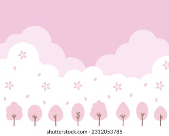 Material of Blossoming Cherry Blossom Trees - Shutterstock ID 2312053785