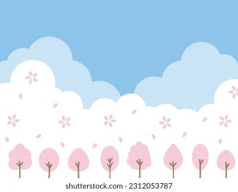 Material of Blossoming Cherry Blossom Trees - Shutterstock ID 2312053787