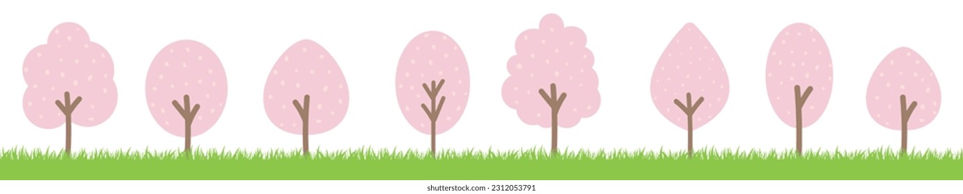 Material of Blossoming Cherry Blossom Trees - Shutterstock ID 2312053791