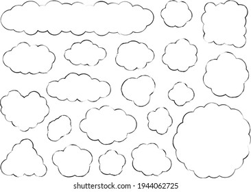 Material collection of balloons written with a brush　