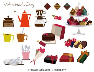 Material collection of chocolate.
Coffee set.
Illustration material collection.
Valentine's Day material collection.