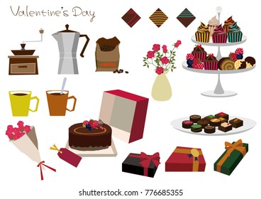Material collection of chocolate.
Coffee set.
Illustration material collection.
Valentine's Day material collection.
