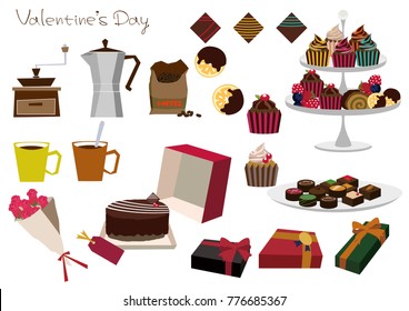 Material collection of chocolate.
Coffee set.
Illustration material collection.
Valentine's Day material collection.