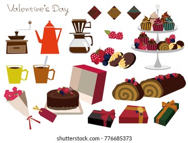 Material collection of chocolate.
Coffee set.
Illustration material collection.
Valentine's Day material collection.