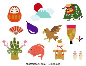 Material collection of luck of Japan.
Japanese pattern. Japanese style. Traditional goods.
For decoration.
Japanese pattern clip art.