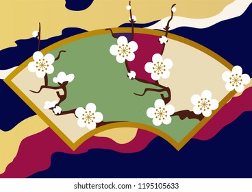 Material collection of New Year.
Illustration of spring image.
Image of spring of Japan.
Japanese pattern design material.
Image material of plum blossoms.

