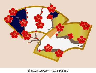 Material collection of New Year.
Illustration of spring image.
Image of spring of Japan.
Japanese pattern design material.
Image material of plum blossoms.
