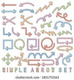 Material: Colorful variation set of simple arrows (plate misalignment style)