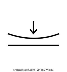 Material compression resistance icon. Pressure endurance symbol. Resilience representation. Force impact illustration. Vector illustration. EPS 10.