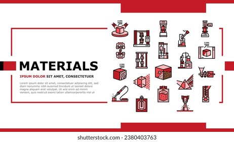 material construction engineer landing web page vector. building industry, design site, worker work, engineering house, cement, brick material construction engineer Illustration