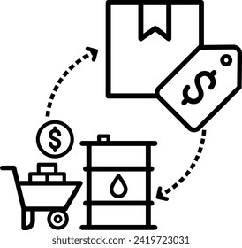 material cost icon vector business sign