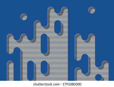 Material Design Abstract Rounded Color Lines halftone transition background illustration